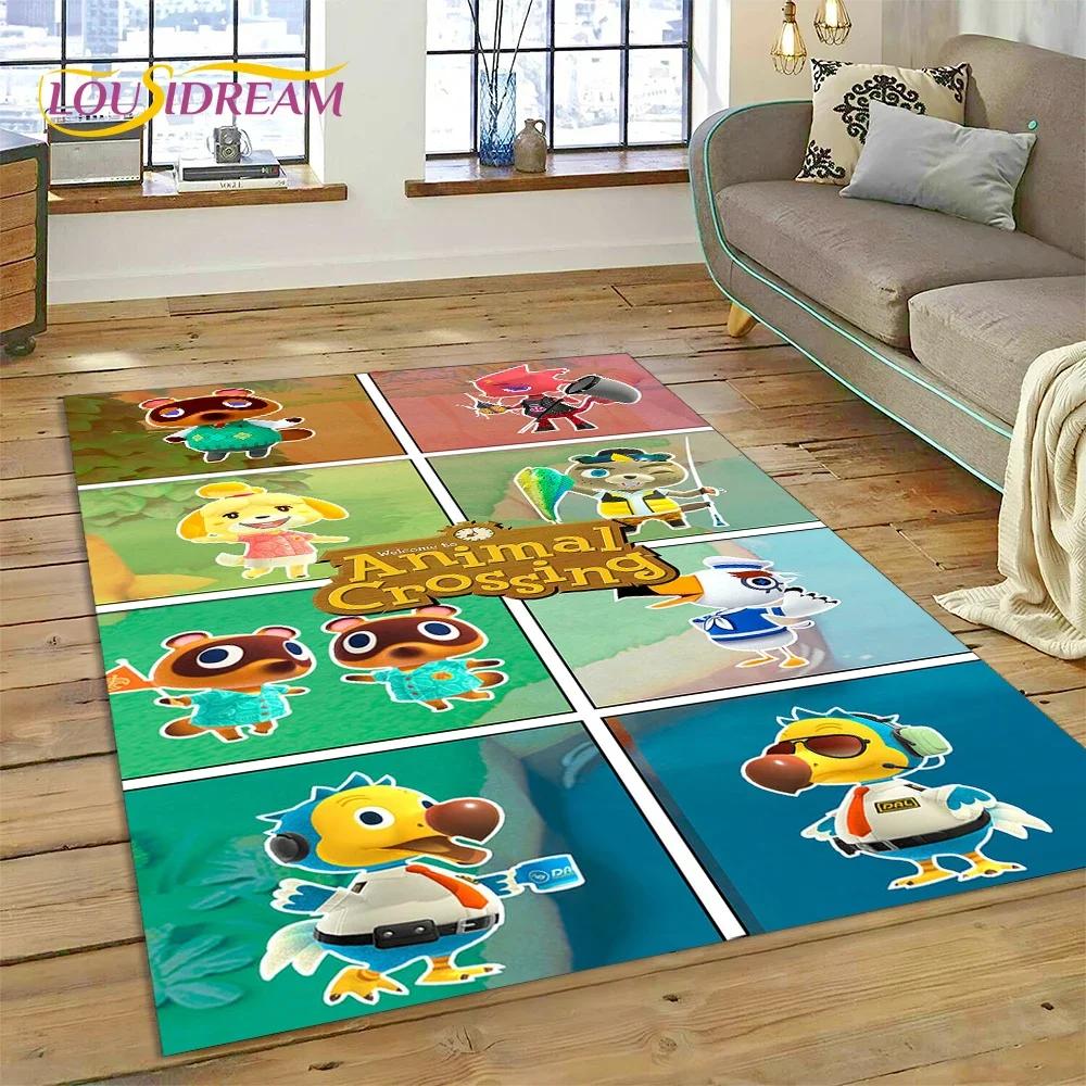 Cute Animal Crossing New Horizons Cartoon Carpet Rug for Bedroom Living Room Home Sofa Decoration,Kid Game Large Decor Floor Mat