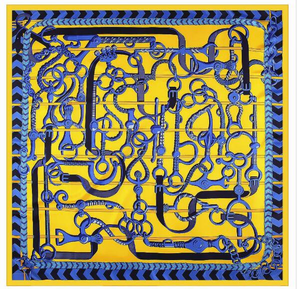 New Belt Saddle 130cm Square Scarf Luxury Brand Scarves For Ladies Twill Silk Scarf Woman Kerchief Shawl Scarves For Ladies