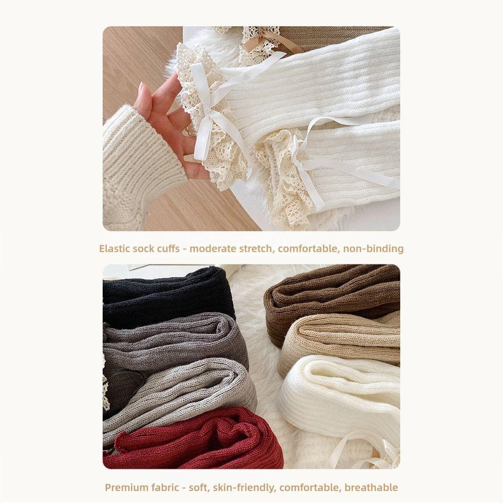 Lace Trim Foot Cover Knitted Lolita Style Socks Casual Children's Foot Warmer Lolita Style