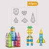 40Pcs/Set Colorful Magnetic Tile Kit Clear Geometric Shape Building Block Magnet Preschool Educational Brick Construction Toy Toddlers Boys Girls