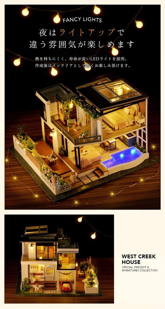 moin moin Кукольный домик Миниатюрный DIY Набор для ручной работы Инструкции Европейская вилла Садовая вилла Светодиодная подсветка Акриловый кейс Фигурка Музыкальная шкатулка 2201dh307 1/24