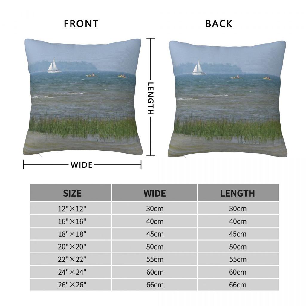 Kayaks On Lake Huron Square Pillowcase Polyester Linen Velvet Creative Zip Decorative Throw Pillow Case Car Cushion Cover