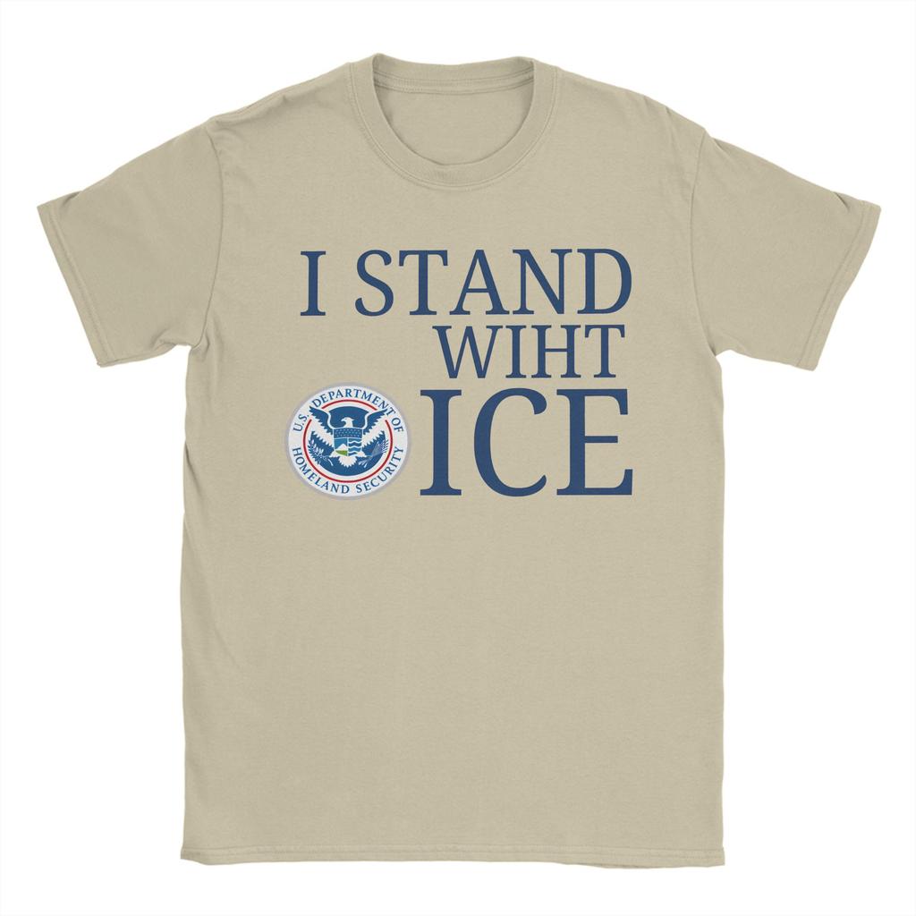 Unisex I Stand With Ice United States Immigration and Customs EnforceUnisext T Shirt Cotton Clothes Short Sleeve Tees Summer TShirts