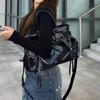 Niche dark punk handbag metal rivet belt decoration multi-pocket bright leather casual shoulder tote women's bag