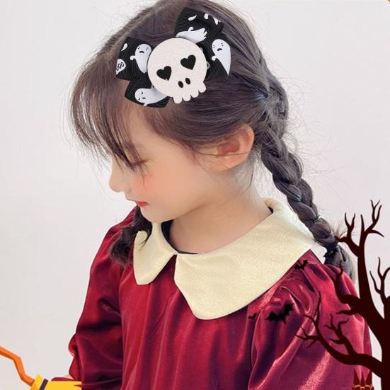 2/6 шт., заколка для волос на Хэллоуин, изысканная работа, заколки для волос с бантом на Хэллоуин, милые аксессуары для волос для девочек и женщин