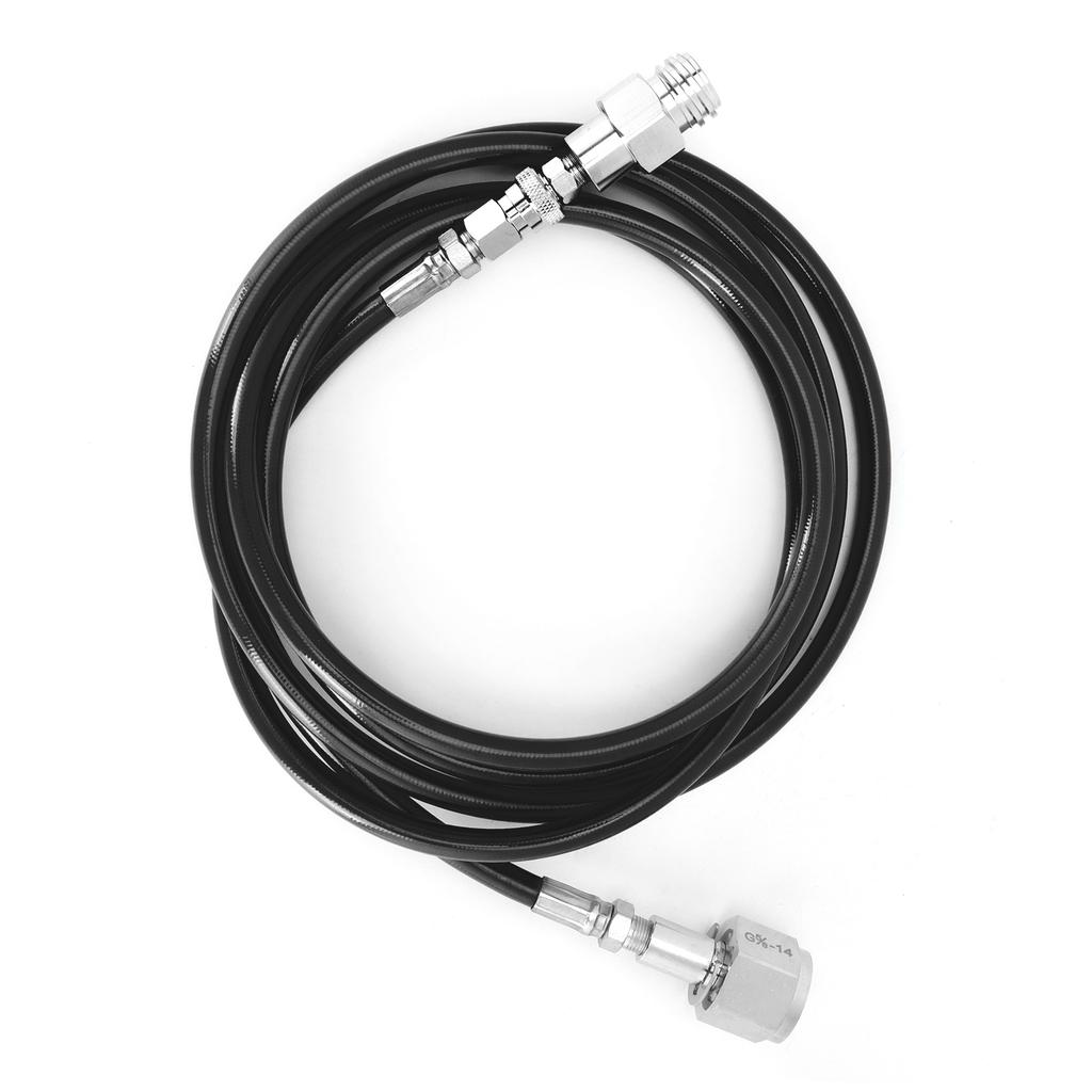 G5/8?14 2.5m External Soda Hose Universal CO2 Gas Cylinder Refilling Adapter Connector KitBlack