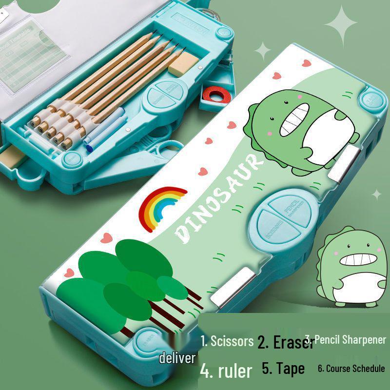 Двусторонний пенал-косметичка «Астронавт» для мальчиков: Многофункциональный, Деформируемый, Большой вместимости с кнопочным механизмом и секретным отделением