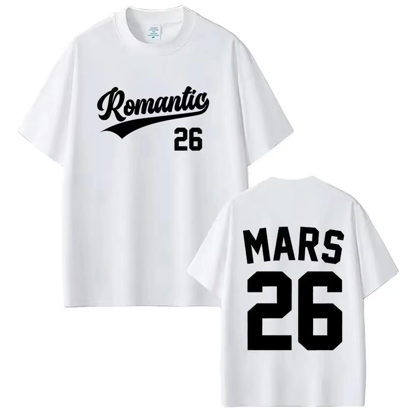 Bruno Mars The Romantic Tour 2026 T-shirt, 100% cotton, unisex clothing, men's, women's, hip-hop T-shirts, Y2k, casual t-shirt for fans.