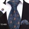 Floral Striped Paisley Literary Style Men'S Tie Pocket Towel Cuffs Three Pieces