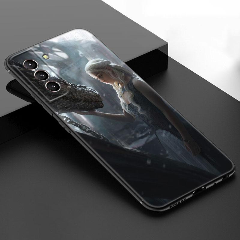 Дракон Мать Престолов Черный силиконовый чехол для телефона Samsung Galaxy S23 S21 S20 FE S24 S22 Ultra S10E S10 S9 S8 Plus
