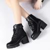 NEW YEAR Women Winter Boots Thick Wool Warm Women High-heeled Genuine Boot High-quality Female Snow Boots Women Shoes