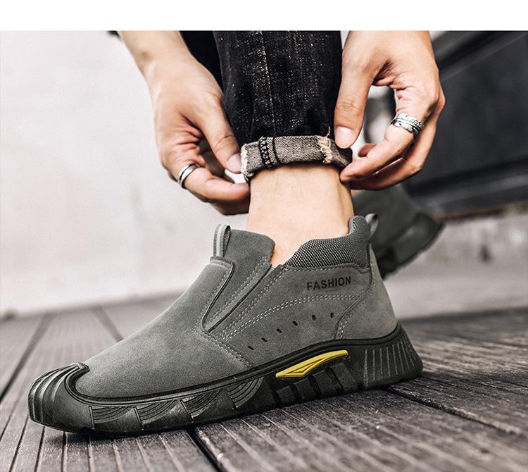 Мужские зимние рабочие ботинки Plus Velvet Thicken: Дышащая, удобная, модная, повседневная, универсальная обувь для отдыха на открытом воздухе