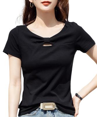 Короткая летняя стрижка и милая [Dep Club] Женская футболка, Рукав, Стильная, Милая, Топ, Лето, Одежда, Женская, Аккуратная, Туника, Блузка, Сшитая, Повседневная,