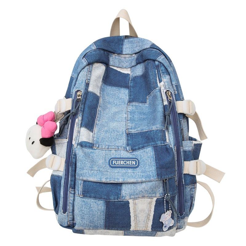 Schoolbag New Casual Junior High School Student School Bag Backpack Men's Simple Large Capacity Travel Lightweight Trendy Backpack Women
