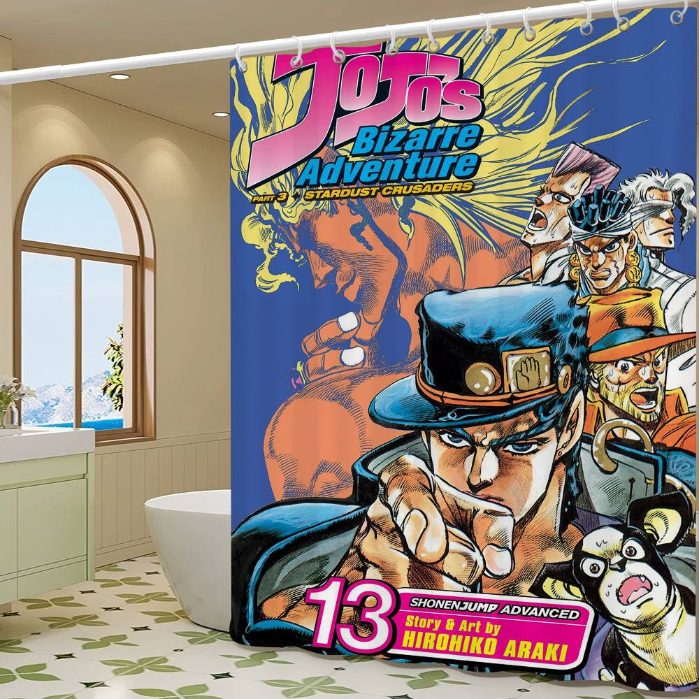 Классическое Аниме JoJo's Bizarre Простая Занавеска для Душа в Ванную Защитная Перегородка Душ Быстросохнущая Можно Стирать Легкая Ванна