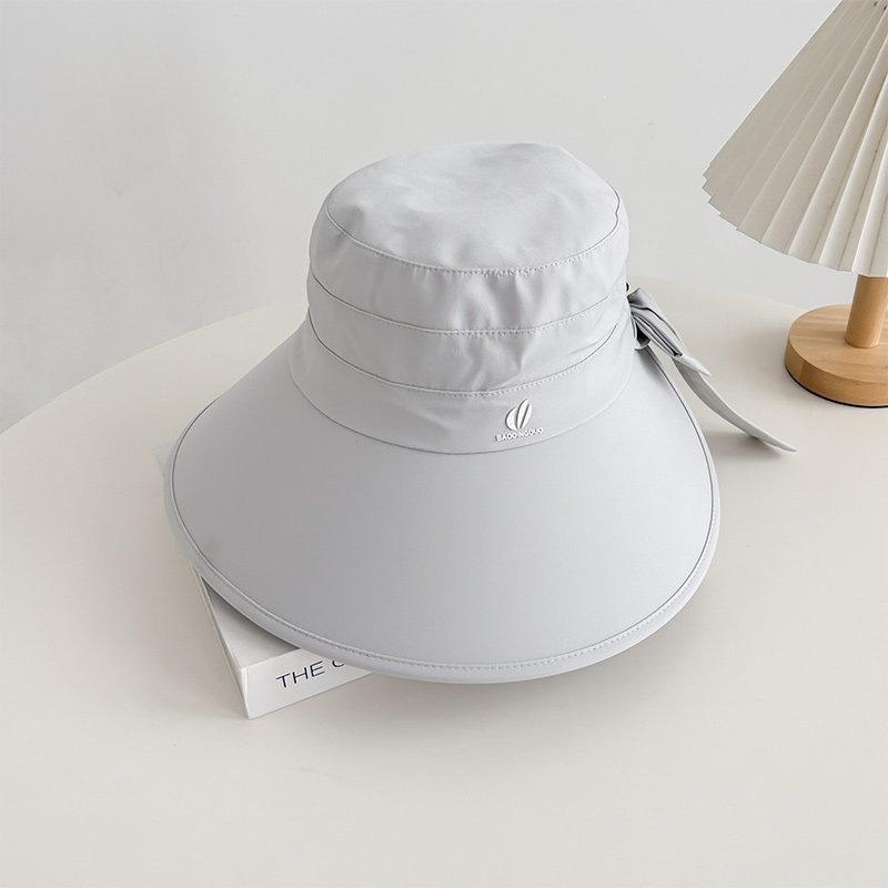 Big brim sun protection hat sunshade UV protection sun hat new bucket hat ponytail tie children summer