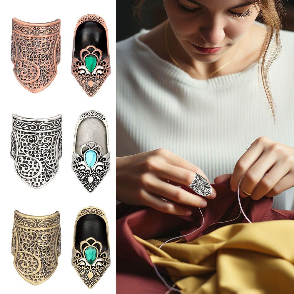 Metal Open Nail Acorn Thimble Durable Open Nail Acorn Finger Protector  for Embroidery