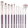 Набор из 10 художественных кистей, набор кистей для рисования, великолепный для холста, акварели и ткани, акриловой живописи для детей и взрослых