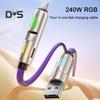 Fast Charging Data Cable 240W Thickened Silicone Charging Cable Multi-Protocol Data Transfer Cable for IPhone Tablets