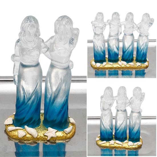 Sea Glass Style Sisters Friendship Figurine Resin 2/3/4 Sisters Hugging Sculpture Memorial Keepsake Gift for Sister Best Friend Woman