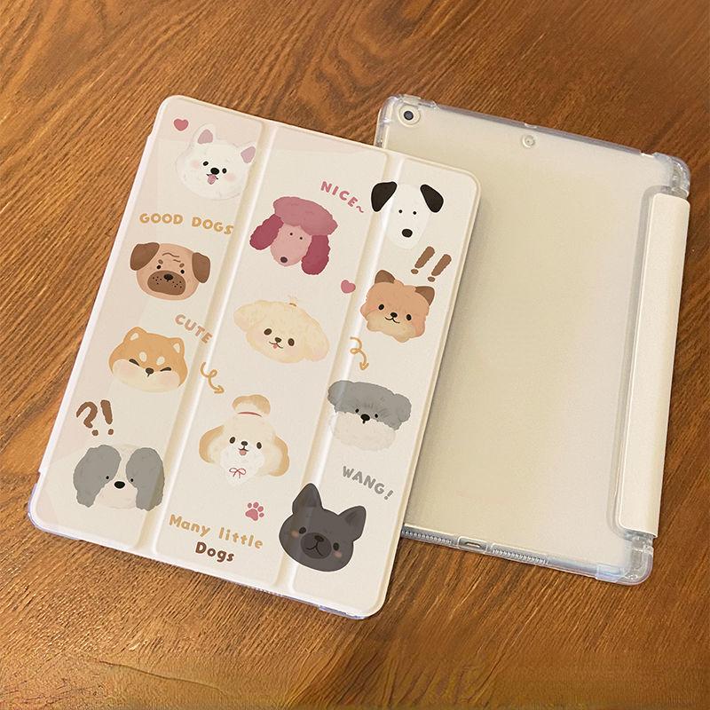 Чехол с милой мультяшной собакой для iPad Air4/5 10,9 дюйма. Силиконовый тройной чехол для iPad mini4/5 7,9 дюйма Pro11/12,9 дюйма 2021/20/19 gen9/8/7 10,2 дюйма.