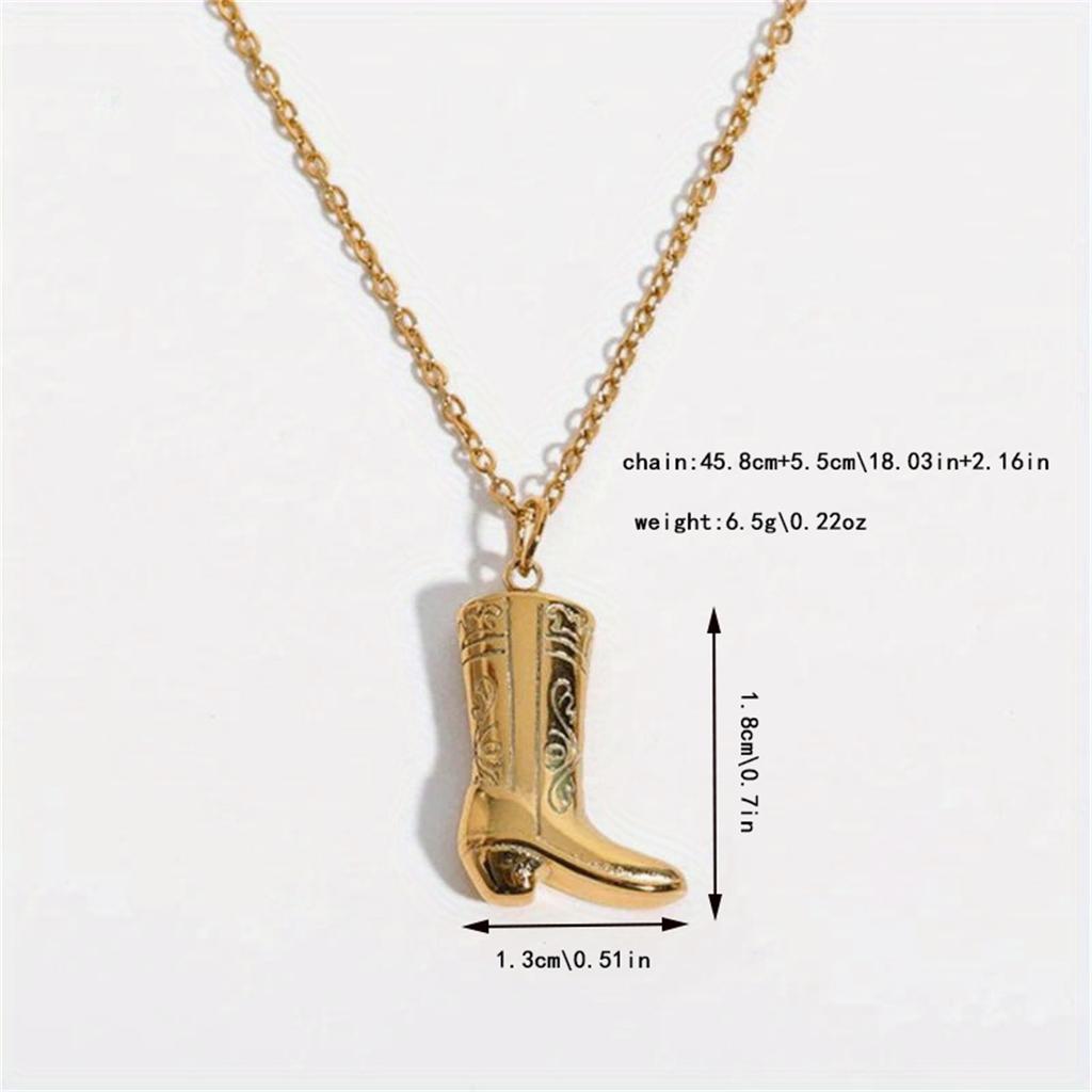 Ожерелье с подвеской в виде ковбойских сапог, аксессуар из сплава для женщин, которые ценят элегантность и причудливость