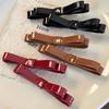 Retro Glossy Leather Bow Hair Clips Headband Bangs Clip For Woman Girls Simple Sweet Hairpins Barrettes Fashion Hair Accessories