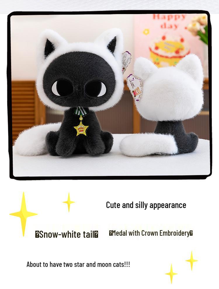 Cartoon Cat Moon Star Plush Pillow Toy for Girls