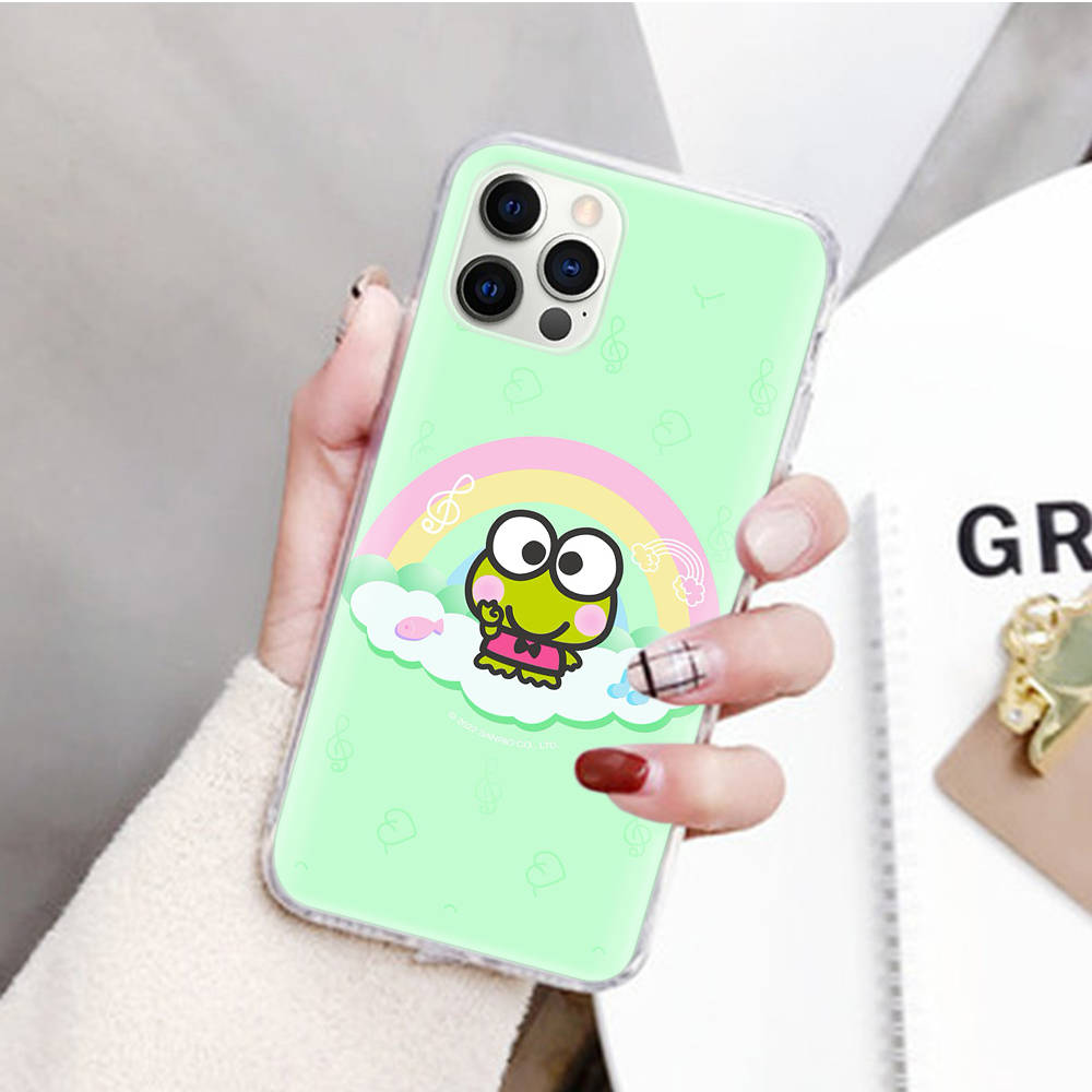 JZ2 Kerokero Keroppi Прозрачный чехол для Samsung A04 A14 A23 M33 M53 Realme 10 9 C35 C55 VIVO Y02 X80 Infinix Hot 30 Note 11 Tecno Spark 8P Pro