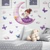 Cartoon Dream Moon Little Girl Bedroom Living Room Home Wall Background Beautification Decoration Wall Stickers