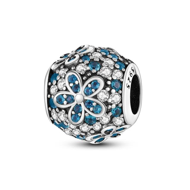 Ocean Blue Cz Бусина 925 Серебро Морская Черепаха Земляная Сова Шарм Подходит для нового браслета Летняя серия Ожерелье с подвеской