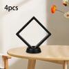 Плавающая 3D-рамка из 4 предметов с маленькой подставкой для серег, колец, броши, медали
