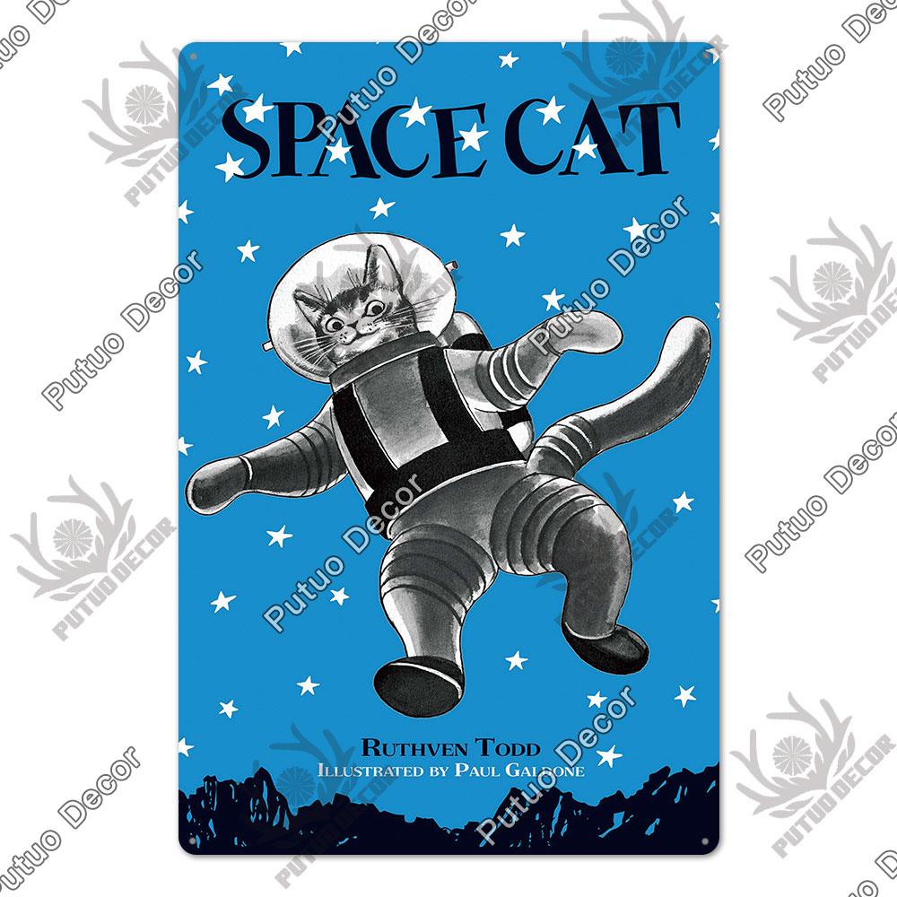 Декор Смешной знак кошки Винтажный металлический жестяной знак Прекрасный плакат о дружбе Аксессуары для кошек Гнездо любителя кошек Украшение стены дома