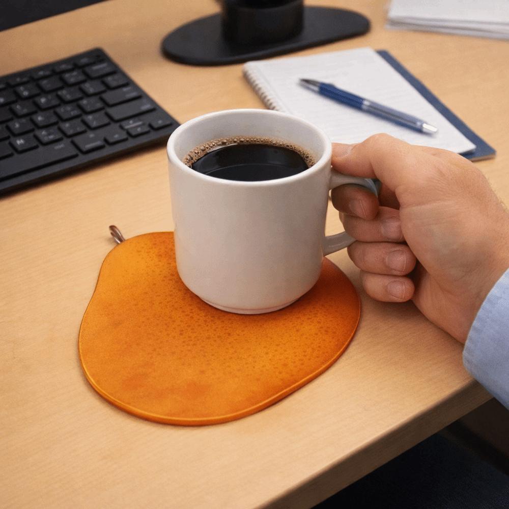 2PCS Acrylic Fruit Coasters Cute Simulated Fruit Coffee Tea Coasters Spill Proof Non-Slip Pot Holder Dining Table