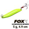 Metal Lures Set 4 Pcs FOX Luminous Spoon 5g, 6g, 11g, 13g. Набор металлических приманок для рыбалки