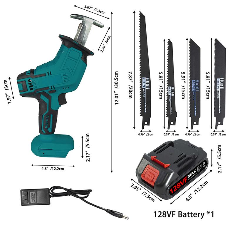 Беспроводная электрическая сабельная пила, многофункциональная портативная сабельная пила для резки дерева, уличная портативная лесозаготовительная пила, лобзик для дерева, металла