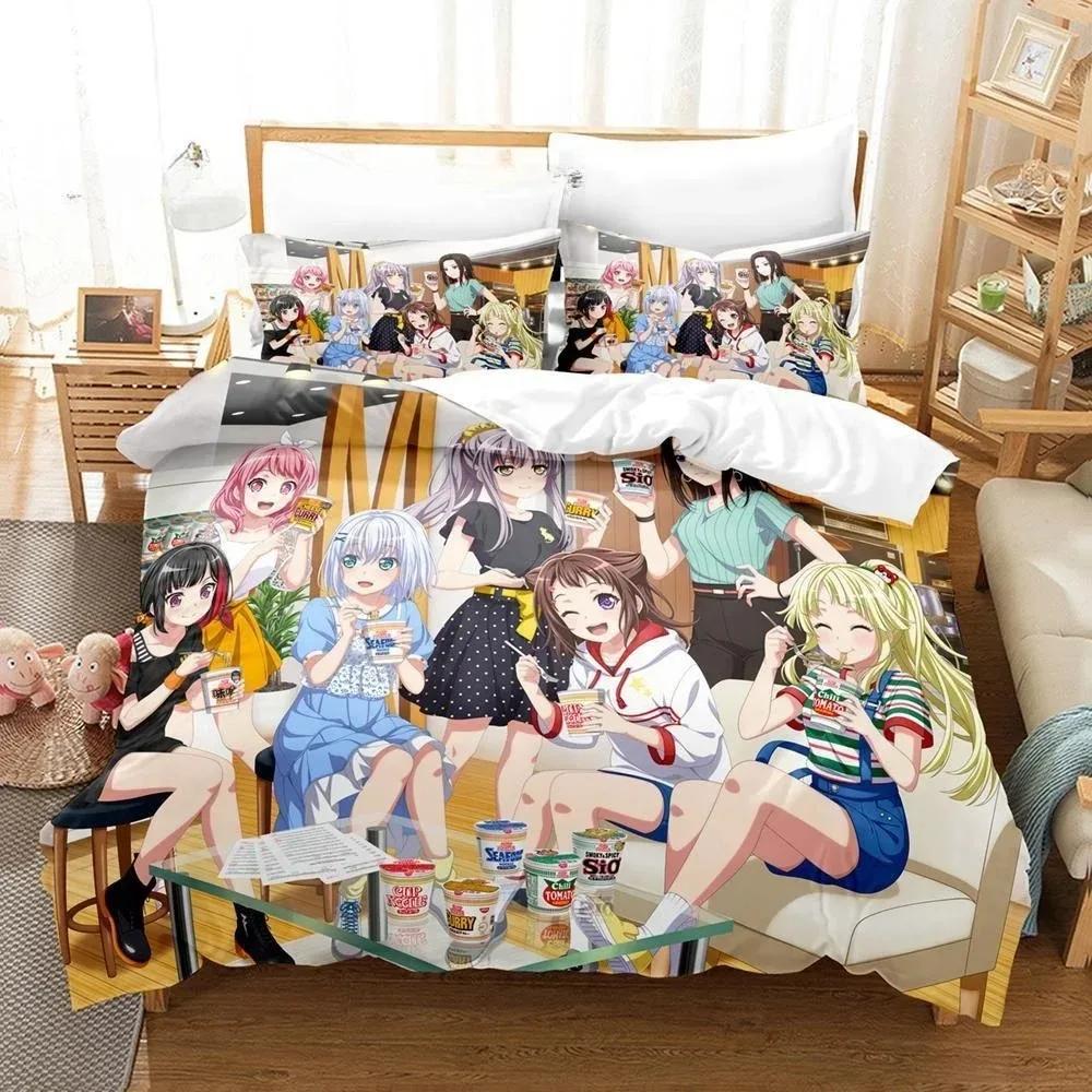 3D Аниме BanG Dream! Girls Band Party! Принтованный Постельный Комплект Пододеяльник Наволочка Комплект Постельного Белья Постельное Белье Простыня Покрывало Полный Размер