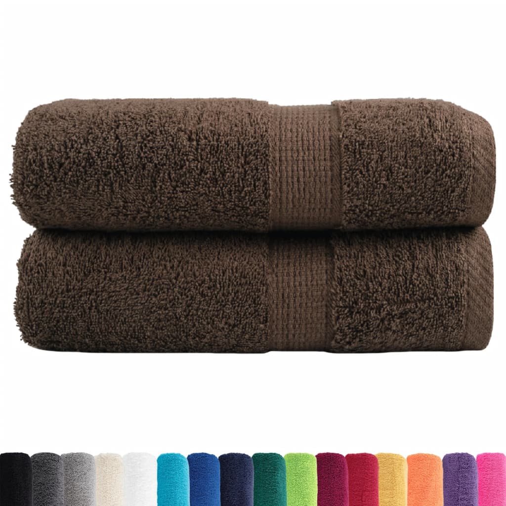Premium Guest Towels SOLUND 2 pcs Brown 30 x 50 cm 600 g m²