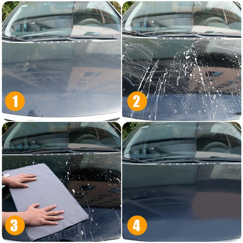 Двустороннее полотенце для мытья автомобиля, многоразовое мягкое и тряпочное для мытья стекол автомобиля и внутренних окон, зеркал