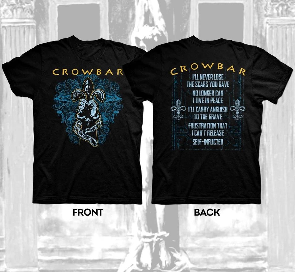 Черная хлопковая футболка с принтом '2 Sides Crowbar' для концерта S-5XL TU850