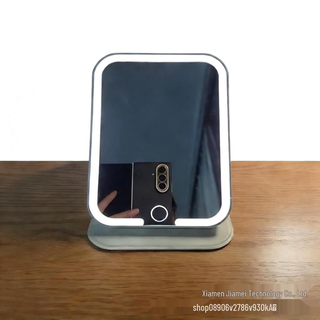 LED Travel Makeup Mirror with Fill Light - AI Goddess Gift, Folding & Convenient