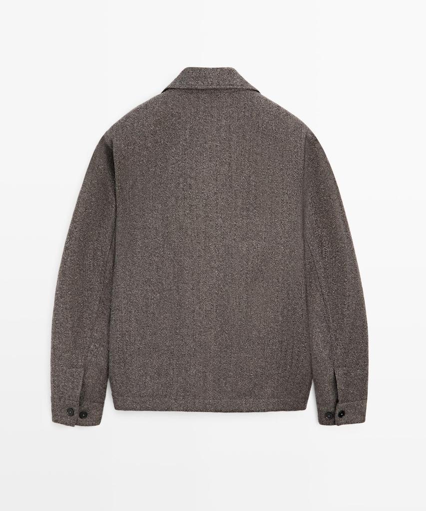Шерстяной кардиган Massimo Dutti в елочку