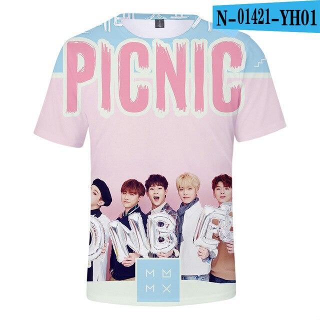 Kpop Monsta X футболка с 3d принтом для женщин и мужчин футболка в стиле Харадзюку K-Pop футболка для членов команды футболки с короткими рукавами уличная одежда 