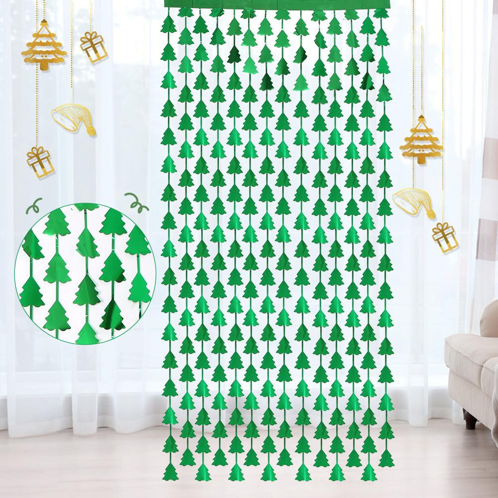 Festive Christmas Tree Tinsel Curtain For Party Decoration And Holiday Celebrations