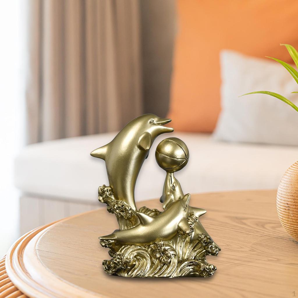 Статуэтка дельфина, декоративная статуэтка, современное коллекционное настольное украшение, скульптура морского животного для