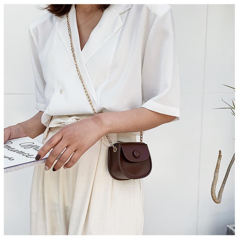 Весна/лето Простая женская мини-сумка-седло Женская корейская версия цепочка маленькая сумка на одно плечо сумка через плечо