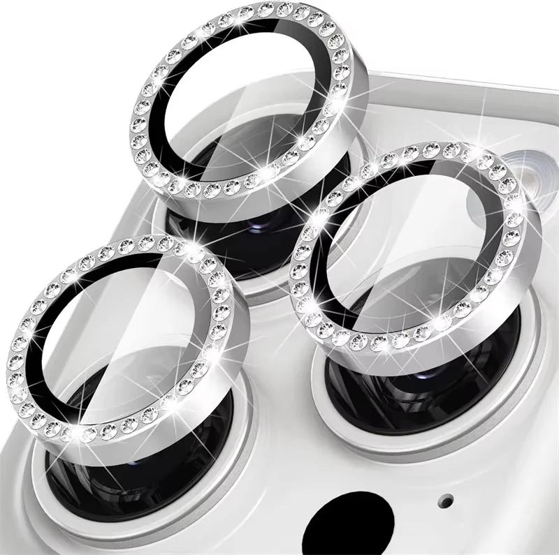 3PCS Glitter Diamond Rhinestone Camera Lens Protector for iPhone 17 17 Pro Max 16 16Pro 15 14 Plus 13 12 Mini 11 Air 17Pro