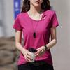 Summer Short Sleeve T-shirt Women Neck Solid Color Cotton Casual Korean Fashion Slim Basic Tees Tops