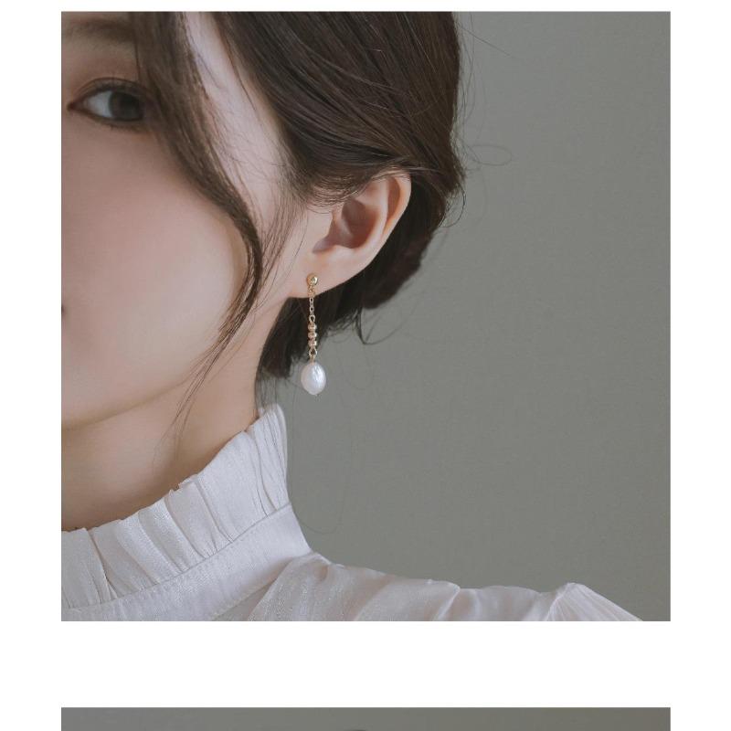 Такие красивые натуральные барочные серьги-подвески из пресноводного жемчуга, универсальные серьги-пусеты для феи-сестры 925 пробы