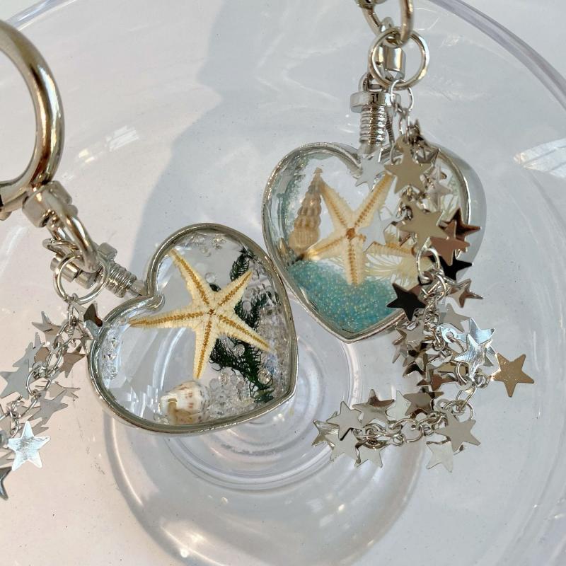Стиль Y2K Летний Океан Сердце Брелок Ins Стиль Эстетичный Брелок Милый Девичий Ключ Корд Модный Подвеска для Сумки Подарки
